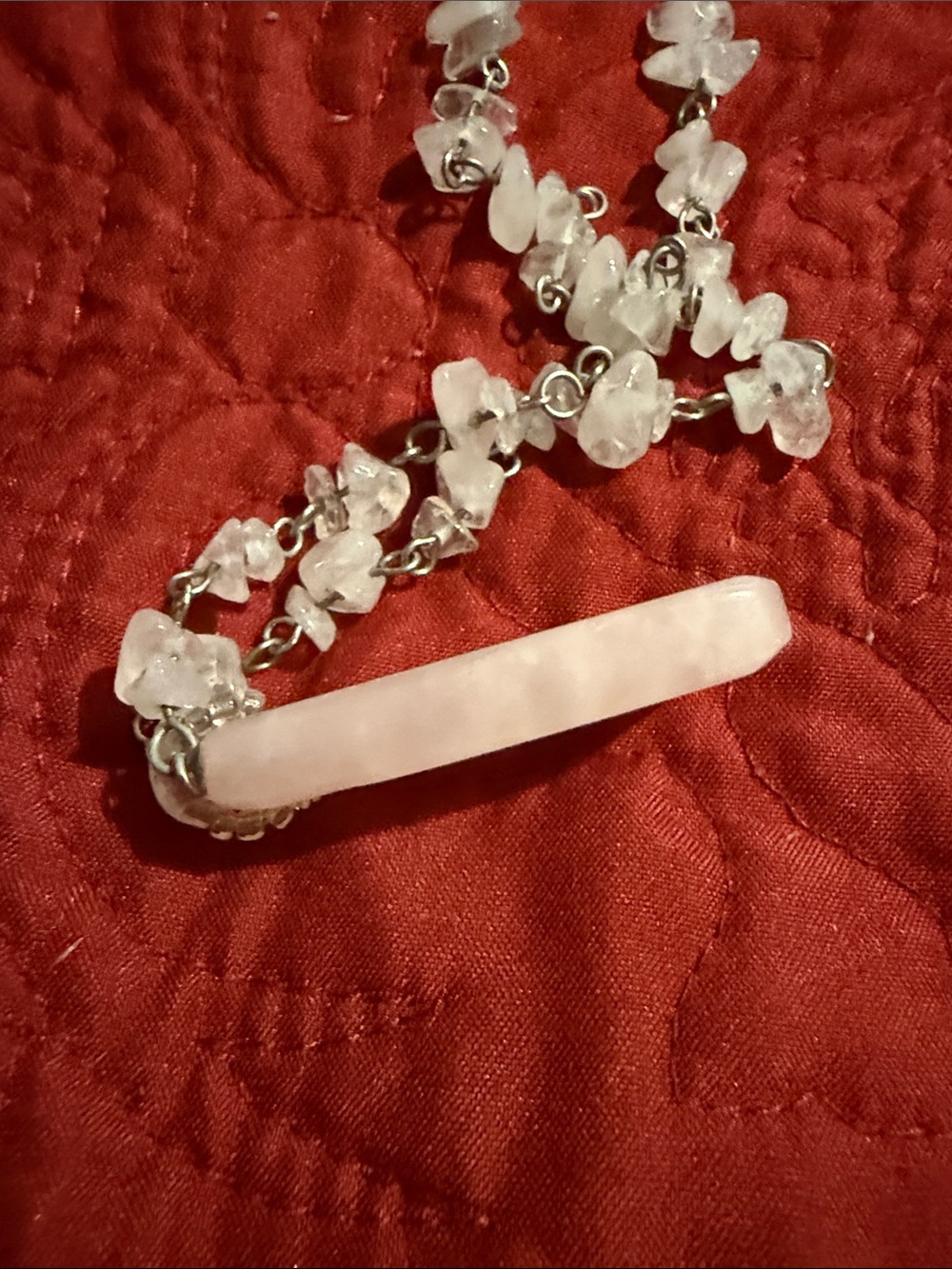 Rose Quartz Pendant Necklace in Pale Pink - Women Jewelry - Picture 4 of 8